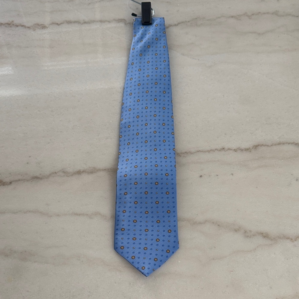 Cauvery 100% Silk Light Blue Floral Tie
